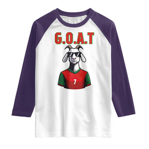 Siuuuu Goat Soccer Celebration Raglan Shirt Gift For Fans TS12 White Purple Print Your Wear