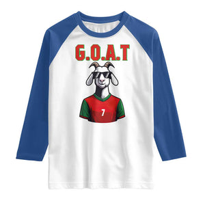 Siuuuu Goat Soccer Celebration Raglan Shirt Gift For Fans TS12 White Royal Print Your Wear