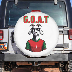 Siuuuu Goat Soccer Celebration Spare Tire Cover Gift For Fans TS12 No hole White Print Your Wear