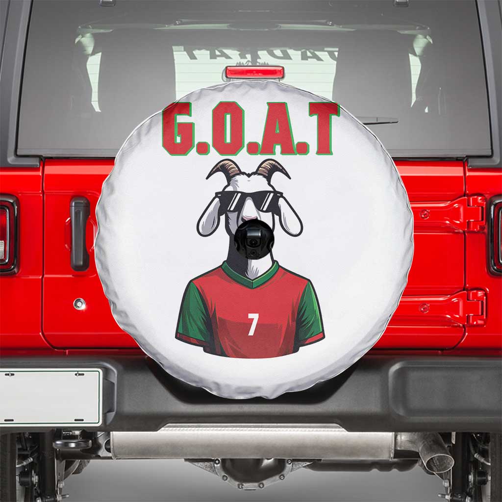 Siuuuu Goat Soccer Celebration Spare Tire Cover Gift For Fans TS12 White Print Your Wear
