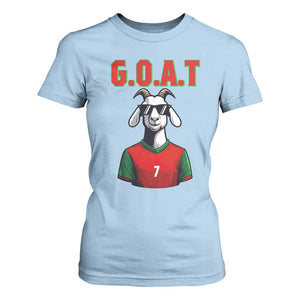 Siuuuu Goat Soccer Celebration T Shirt For Women Gift For Fans TS12 Light Blue Print Your Wear