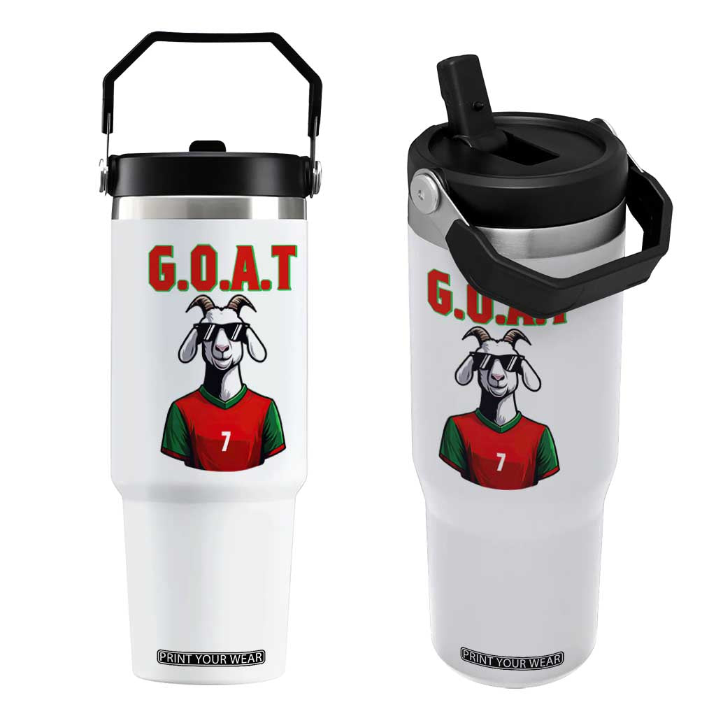 Siuuuu Goat Soccer Celebration Flip Straw Tumbler Gift For Fans TS12 One Size: 30 oz White Print Your Wear