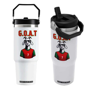 Siuuuu Goat Soccer Celebration Flip Straw Tumbler Gift For Fans TS12 One Size: 30 oz White Print Your Wear