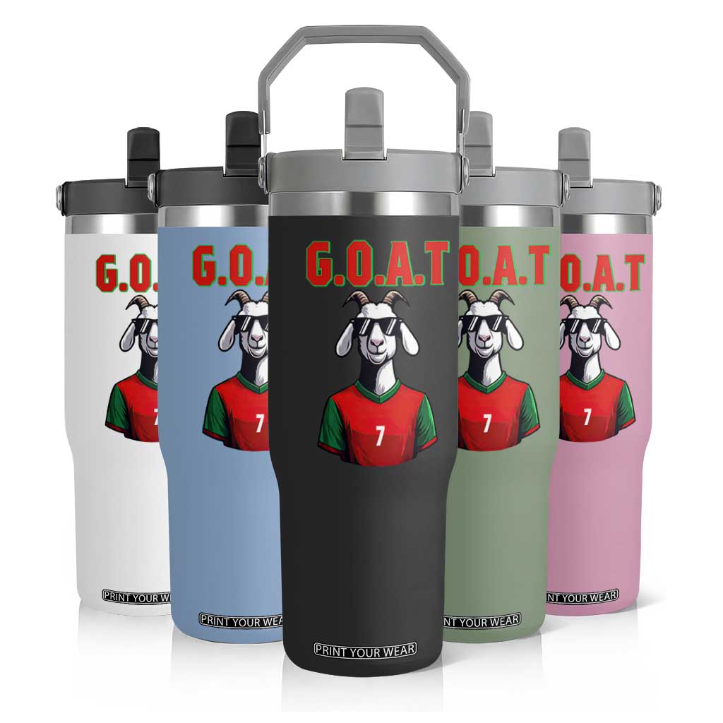 Siuuuu Goat Soccer Celebration Flip Straw Tumbler Gift For Fans TS12 Print Your Wear