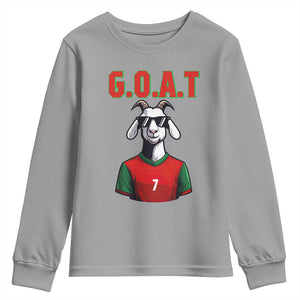 Siuuuu Goat Soccer Celebration Youth Sweatshirt Gift For Fans TS12 Sport Gray Print Your Wear