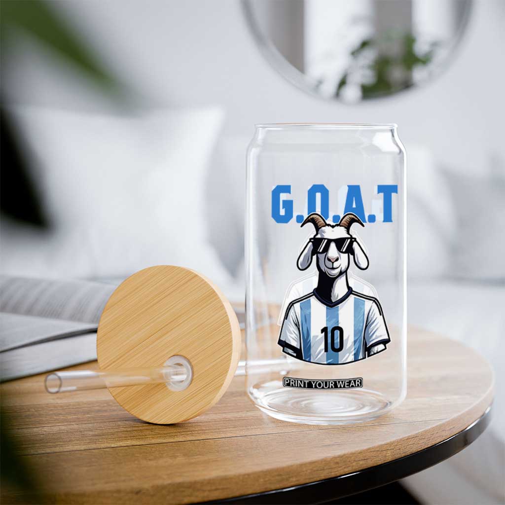 The Goat Of Soccer Number Ten Glass Can Gift For Fans TS12 Print Your Wear
