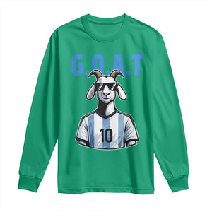 The Goat Of Soccer Number Ten Long Sleeve Shirt Gift For Fans TS12 Irish Green Print Your Wear