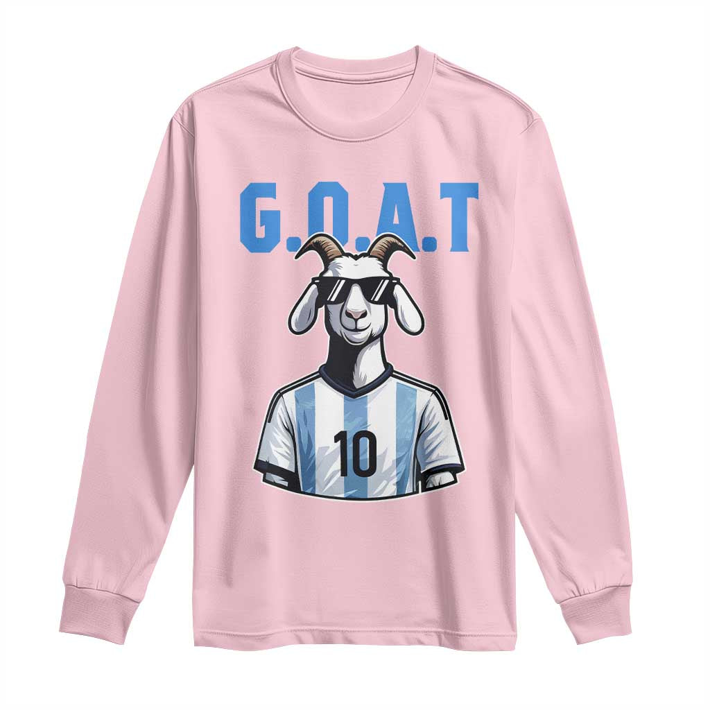 The Goat Of Soccer Number Ten Long Sleeve Shirt Gift For Fans TS12 Light Pink Print Your Wear