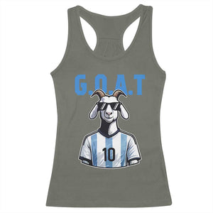 The Goat Of Soccer Number Ten Racerback Tank Top Gift For Fans TS12 Military Green Print Your Wear
