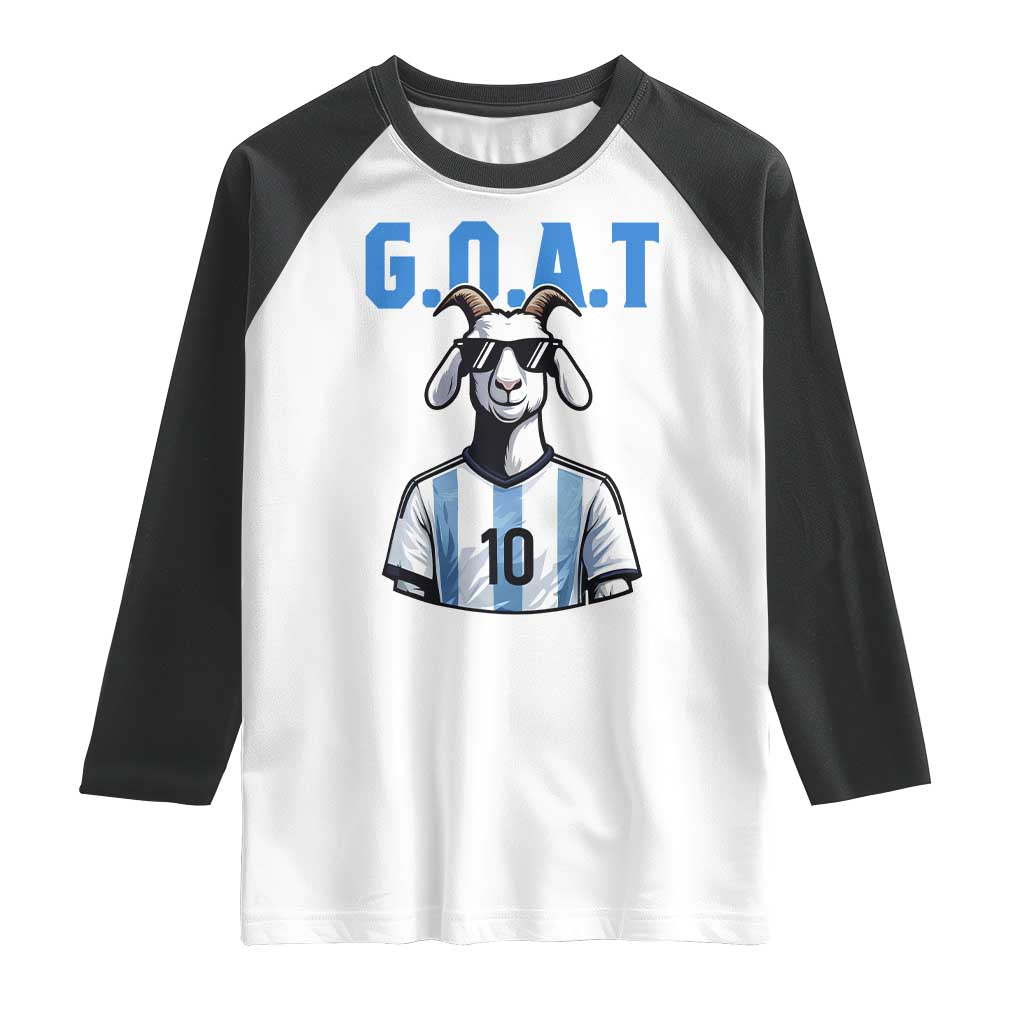 The Goat Of Soccer Number Ten Raglan Shirt Gift For Fans TS12 White Black Print Your Wear