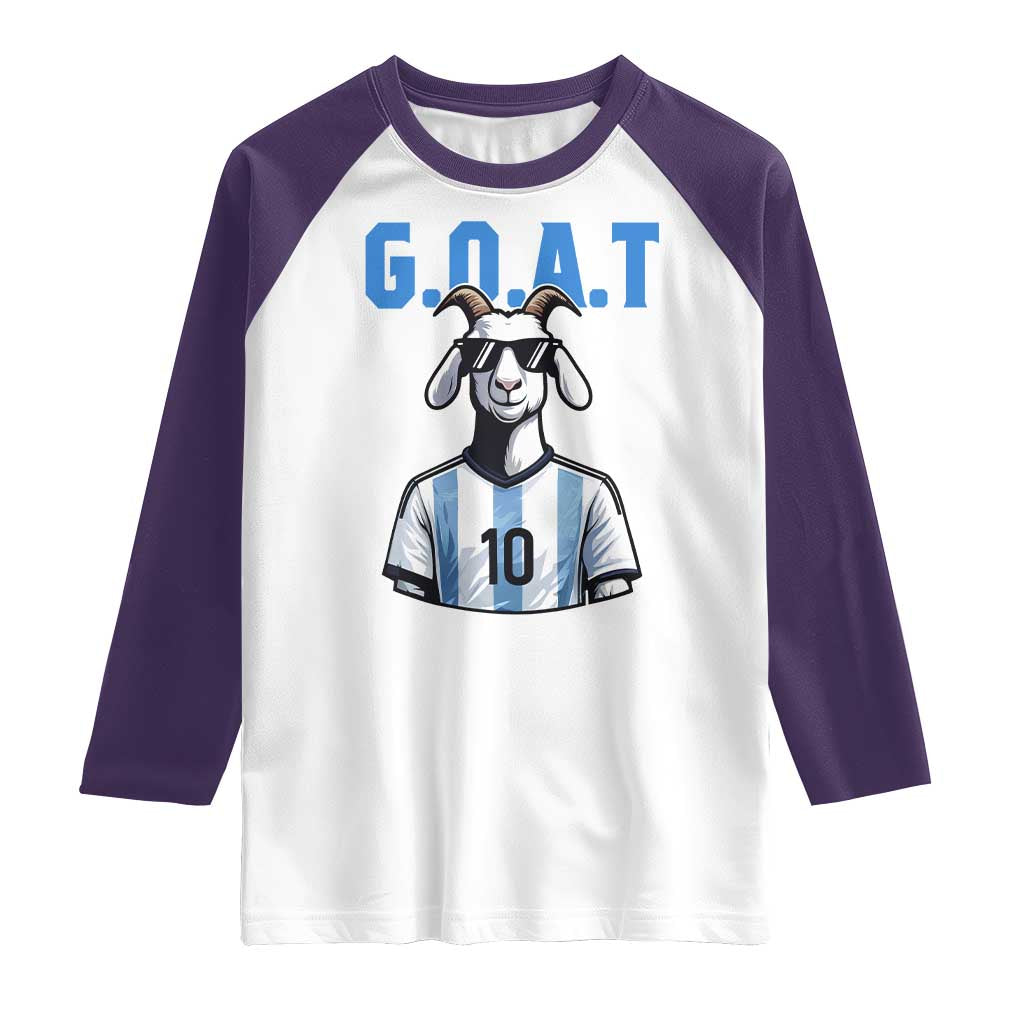 The Goat Of Soccer Number Ten Raglan Shirt Gift For Fans TS12 White Purple Print Your Wear
