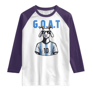 The Goat Of Soccer Number Ten Raglan Shirt Gift For Fans TS12 White Purple Print Your Wear