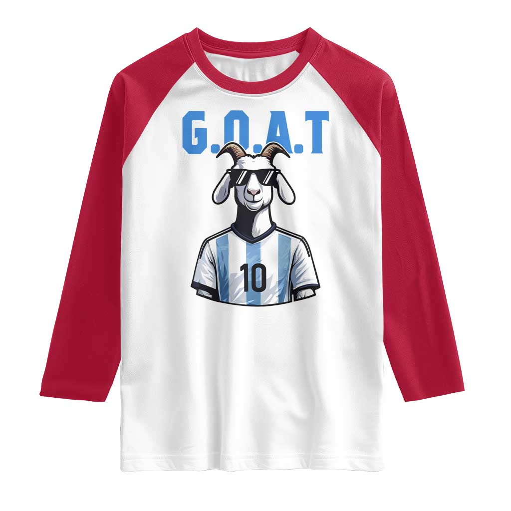 The Goat Of Soccer Number Ten Raglan Shirt Gift For Fans TS12 White Red Print Your Wear