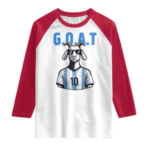 The Goat Of Soccer Number Ten Raglan Shirt Gift For Fans TS12 White Red Print Your Wear