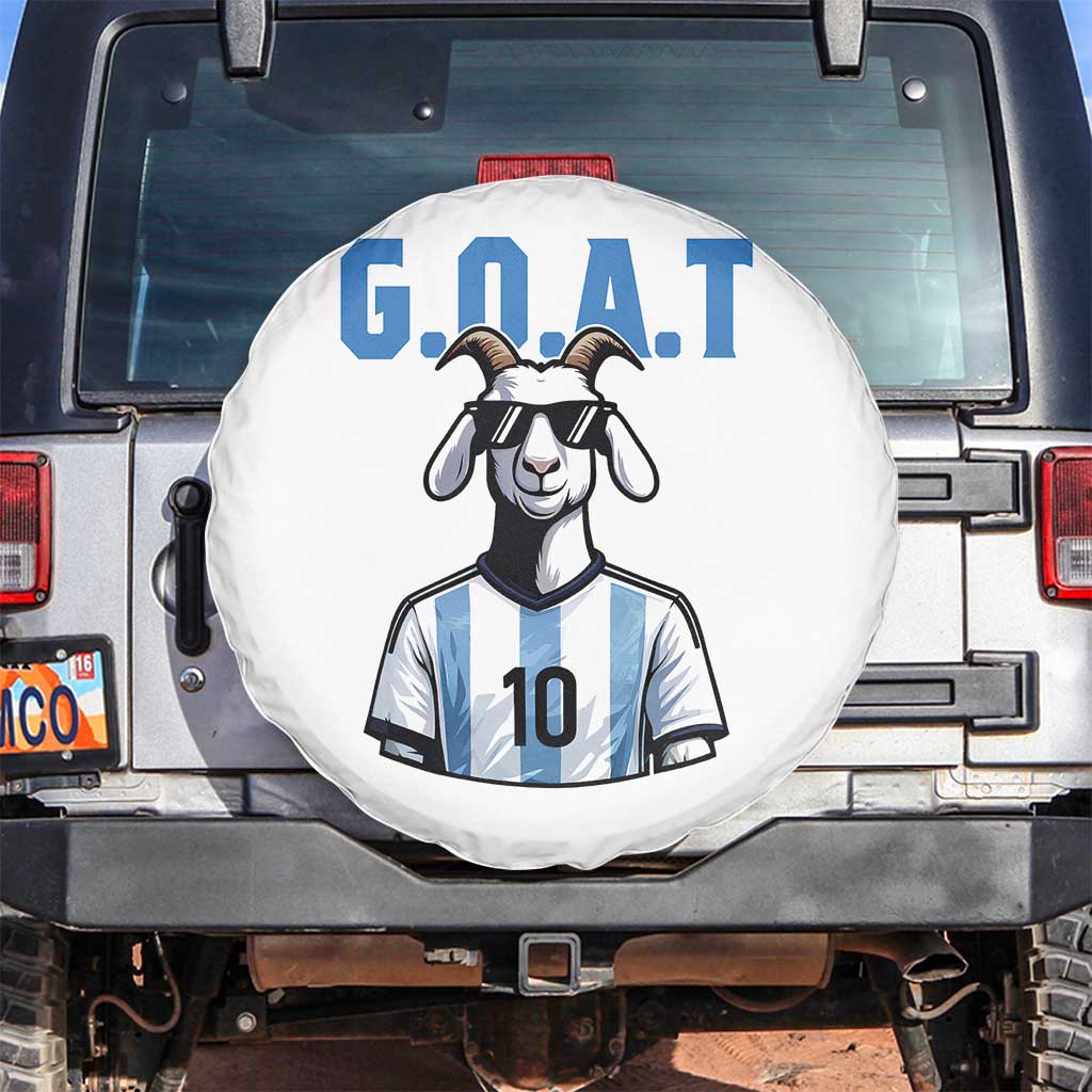 The Goat Of Soccer Number Ten Spare Tire Cover Gift For Fans TS12 No hole Black Print Your Wear