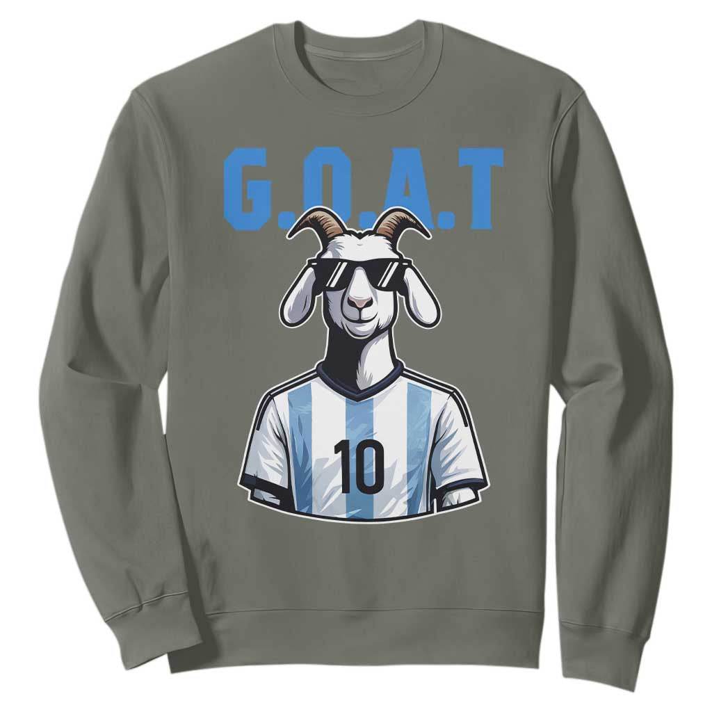 The Goat Of Soccer Number Ten Sweatshirt Gift For Fans TS12 Military Green Print Your Wear