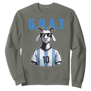 The Goat Of Soccer Number Ten Sweatshirt Gift For Fans TS12 Military Green Print Your Wear