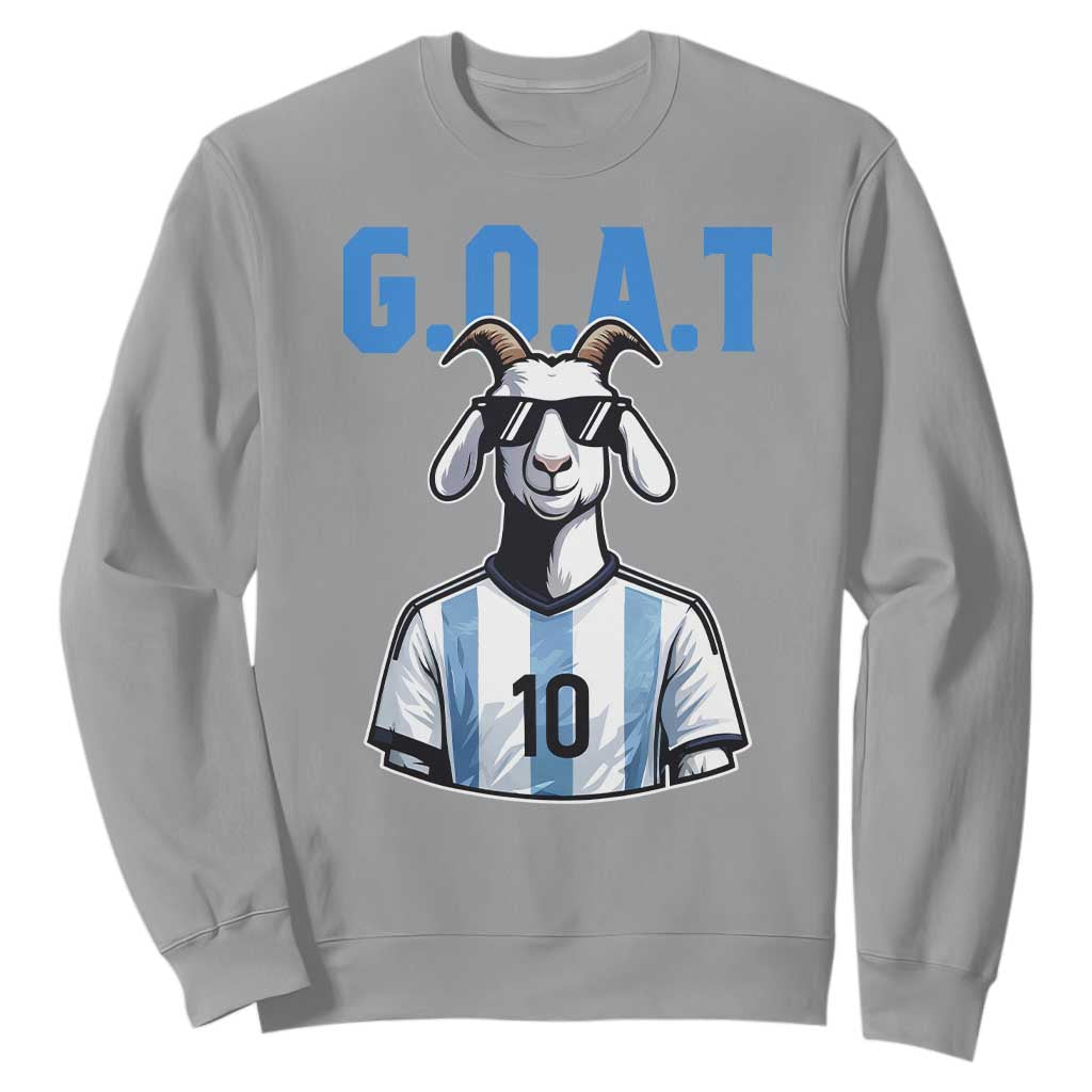 The Goat Of Soccer Number Ten Sweatshirt Gift For Fans TS12 Sport Gray Print Your Wear