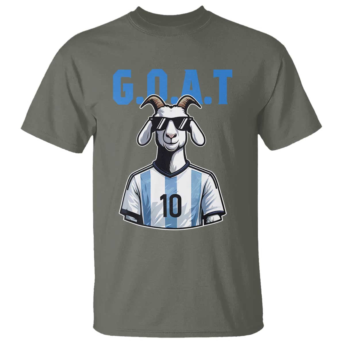 The Goat Of Soccer Number Ten T Shirt Gift For Fans TS12 Military Green Print Your Wear