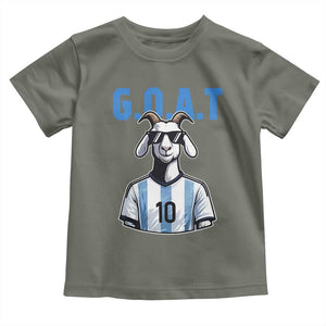The Goat Of Soccer Number Ten Toddler T Shirt Gift For Fans TS12 Military Green Print Your Wear