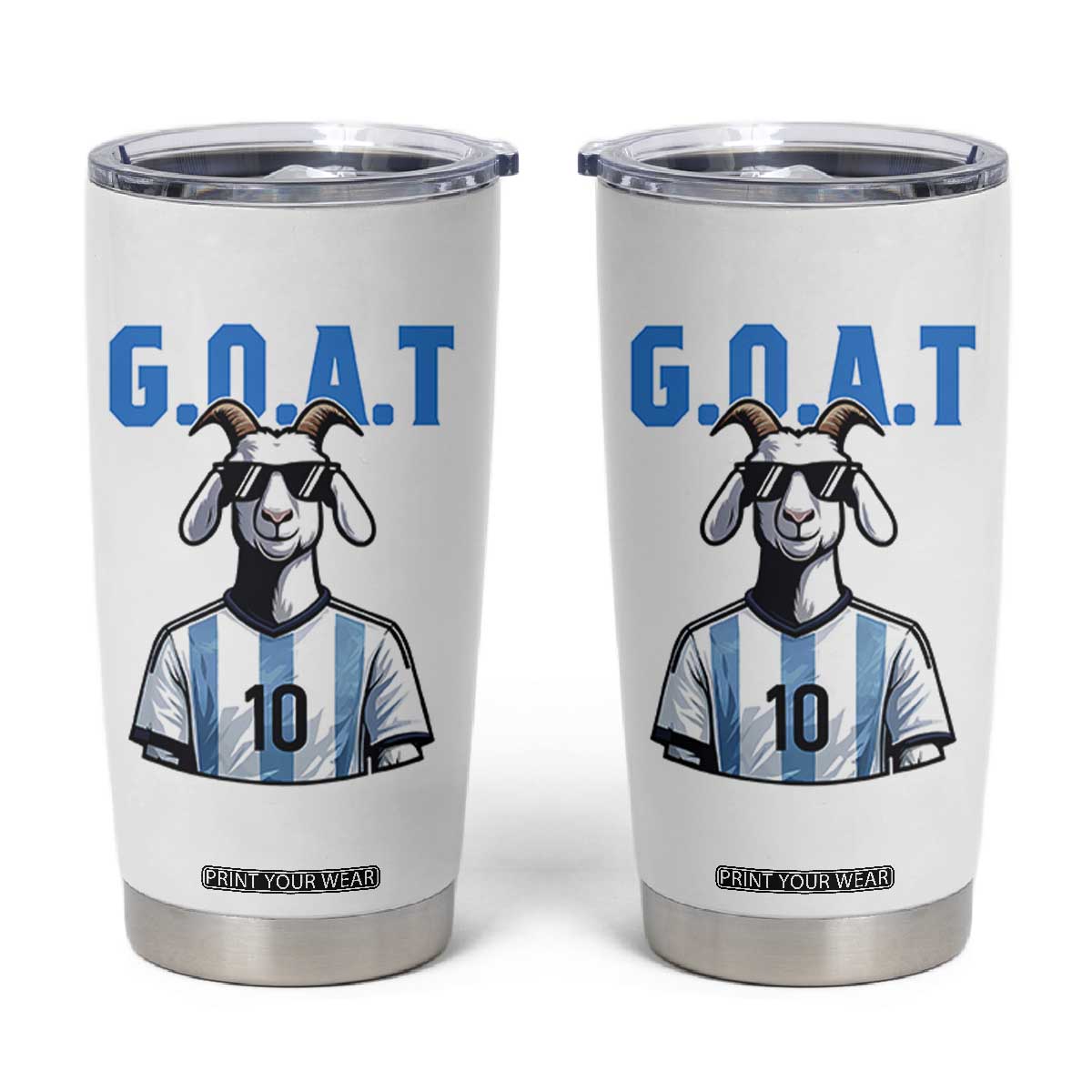 The Goat Of Soccer Number Ten Tumbler Cup Gift For Fans TS12 White Print Your Wear