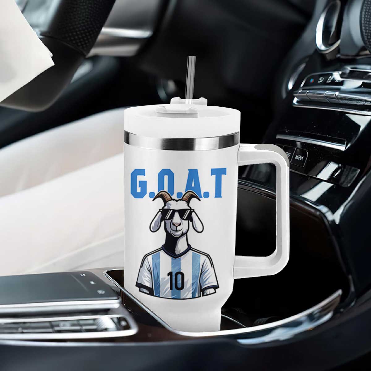 The Goat Of Soccer Number Ten Tumbler With Handle Gift For Fans TS12 Print Your Wear