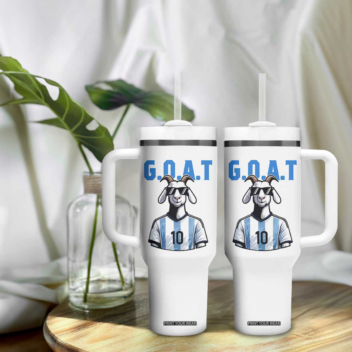 The Goat Of Soccer Number Ten Tumbler With Handle Gift For Fans TS12 Print Your Wear