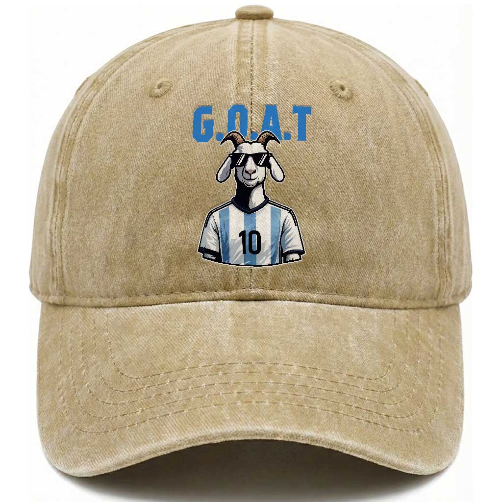 The Goat Of Soccer Number Ten Washed Cotton Baseball Cap Gift For Fans TS12 Print Your Wear