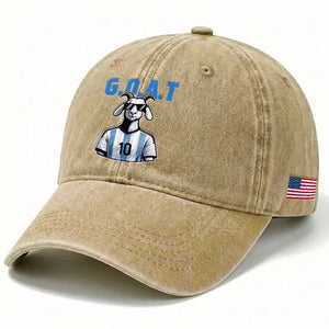 The Goat Of Soccer Number Ten Washed Cotton Baseball Cap Gift For Fans TS12 Print Your Wear