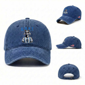 The Goat Of Soccer Number Ten Washed Cotton Baseball Cap Gift For Fans TS12 Washed Cap Universal Fit Royal Blue Print Your Wear