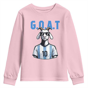 The Goat Of Soccer Number Ten Youth Sweatshirt Gift For Fans TS12 Light Pink Print Your Wear