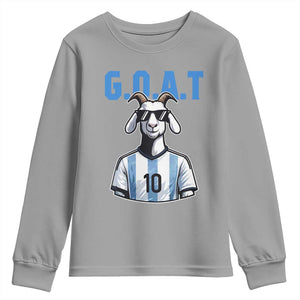 The Goat Of Soccer Number Ten Youth Sweatshirt Gift For Fans TS12 Sport Gray Print Your Wear
