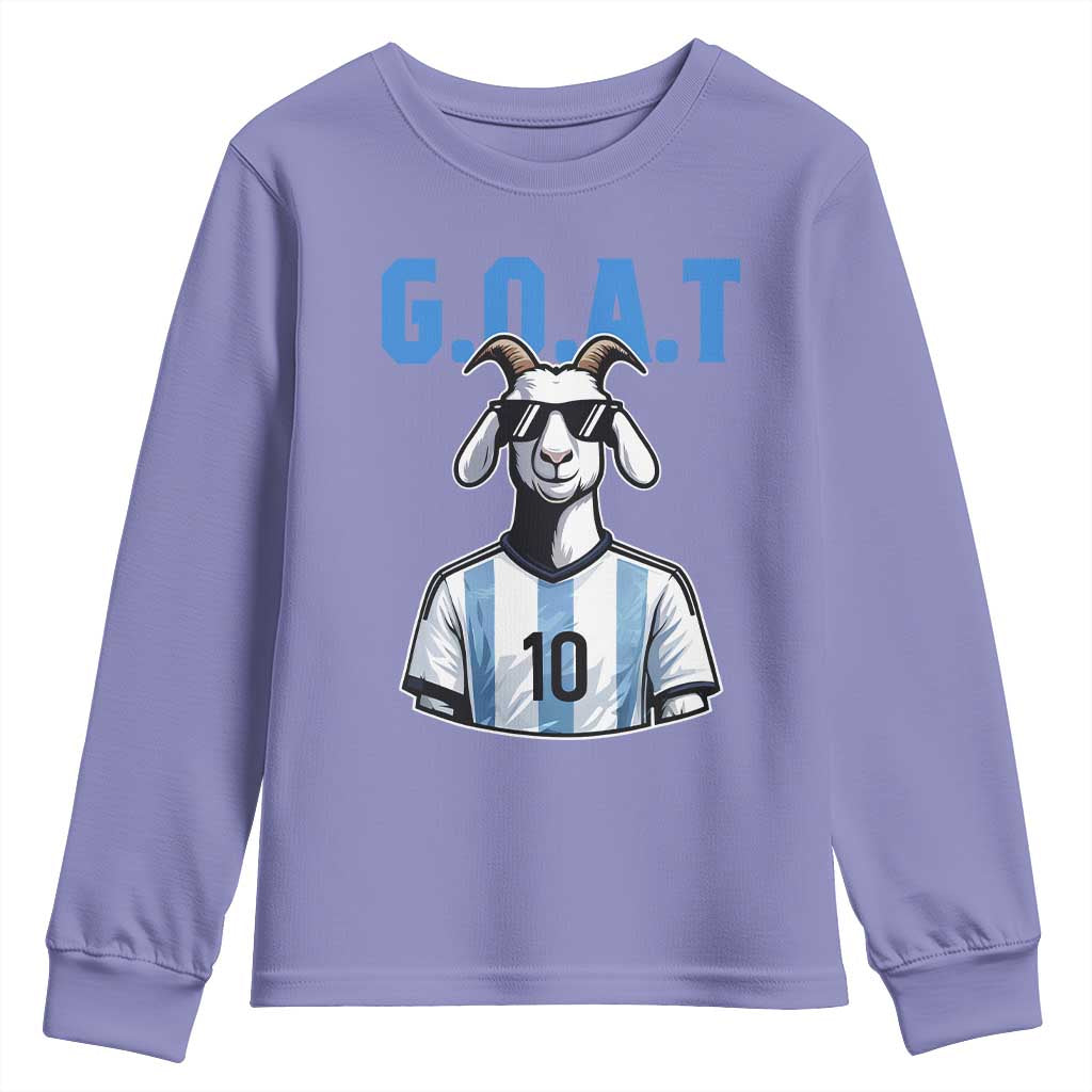 The Goat Of Soccer Number Ten Youth Sweatshirt Gift For Fans TS12 Violet Print Your Wear
