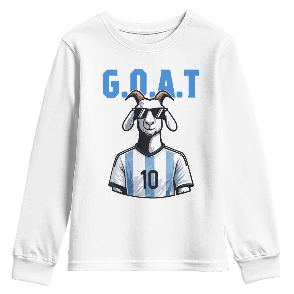 The Goat Of Soccer Number Ten Youth Sweatshirt Gift For Fans TS12 White Print Your Wear