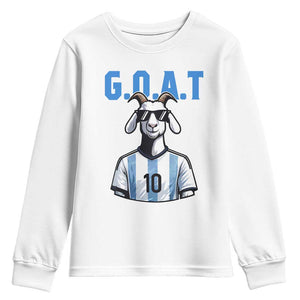 The Goat Of Soccer Number Ten Youth Sweatshirt Gift For Fans TS12 White Print Your Wear
