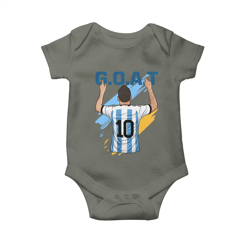 Legendary Number 10 Baby Onesie Goat Of Soccer Gift For Fans TS12 Military Green Print Your Wear