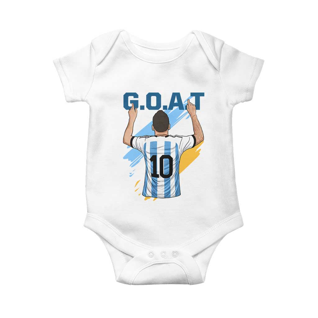 Legendary Number 10 Baby Onesie Goat Of Soccer Gift For Fans TS12 White Print Your Wear