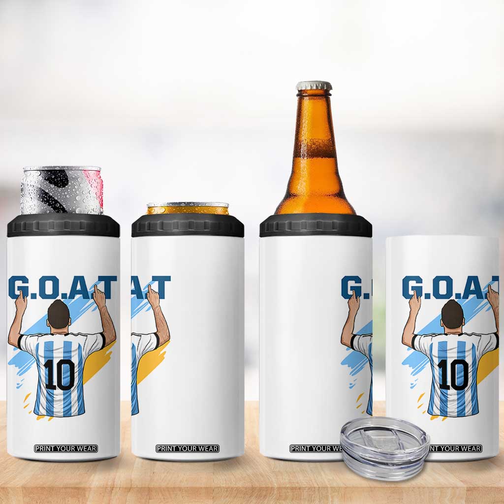 Legendary Number 10 4 in 1 Can Cooler Tumbler Goat Of Soccer Gift For Fans TS12 Print Your Wear