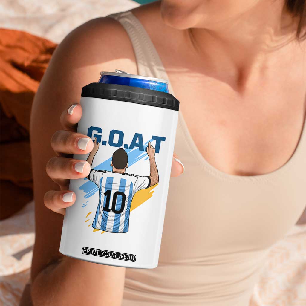 Legendary Number 10 4 in 1 Can Cooler Tumbler Goat Of Soccer Gift For Fans TS12 Print Your Wear