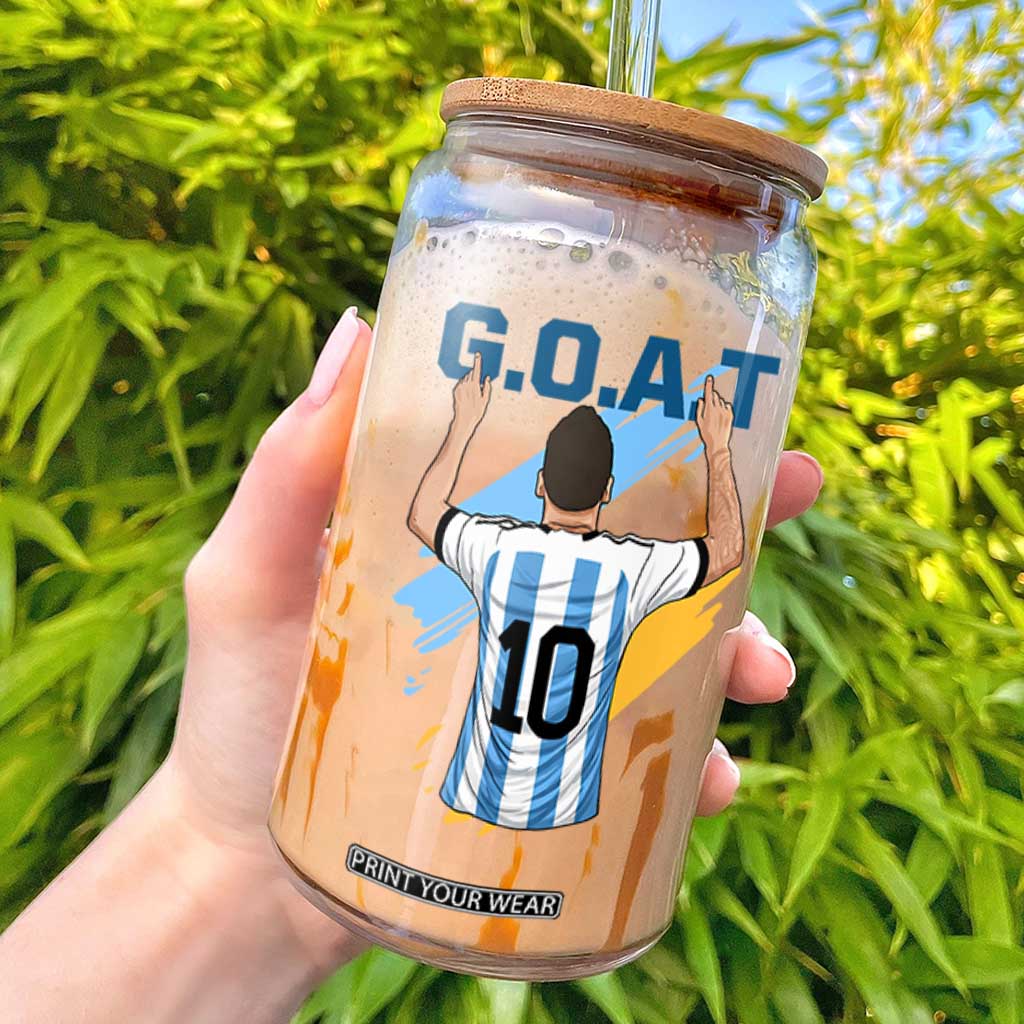 Legendary Number 10 Glass Can Goat Of Soccer Gift For Fans TS12 White Print Your Wear
