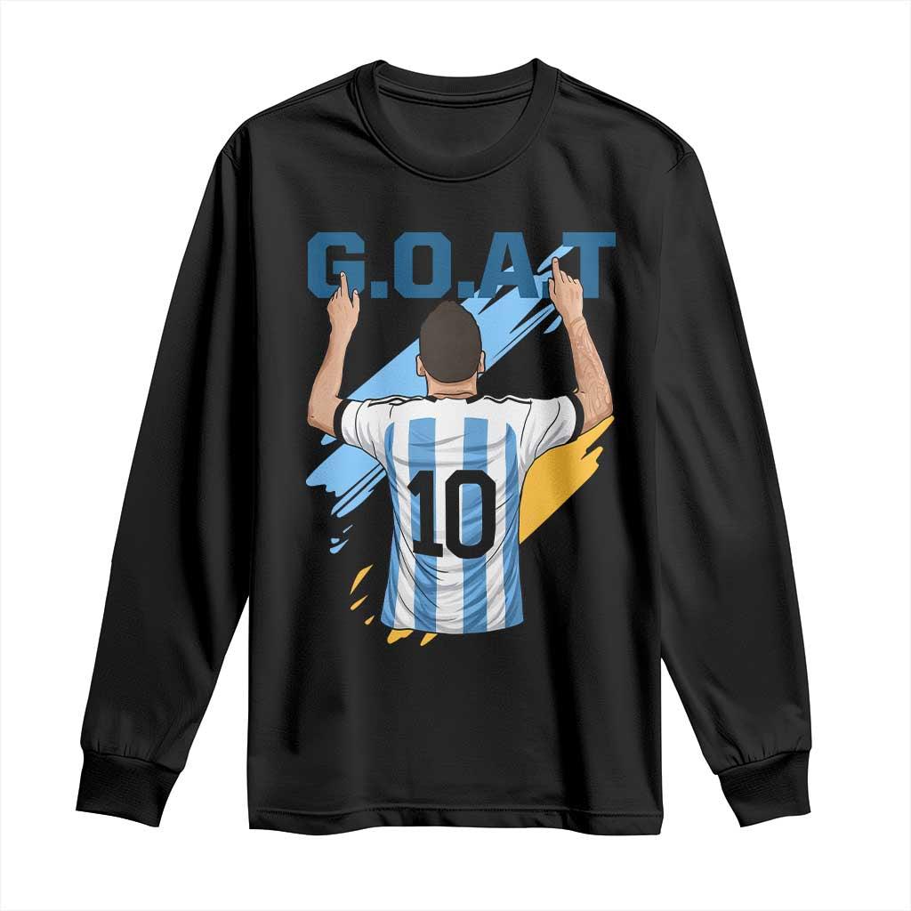 Legendary Number 10 Long Sleeve Shirt Goat Of Soccer Gift For Fans TS12 Black Print Your Wear