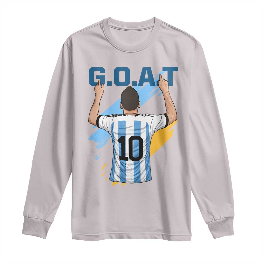 Legendary Number 10 Long Sleeve Shirt Goat Of Soccer Gift For Fans TS12 Ice Gray Print Your Wear