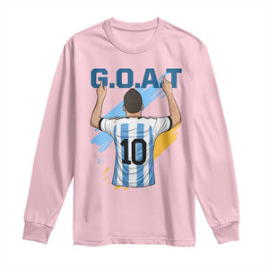 Legendary Number 10 Long Sleeve Shirt Goat Of Soccer Gift For Fans TS12 Light Pink Print Your Wear