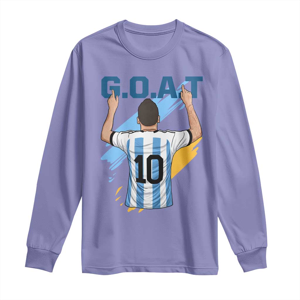 Legendary Number 10 Long Sleeve Shirt Goat Of Soccer Gift For Fans TS12 Violet Print Your Wear