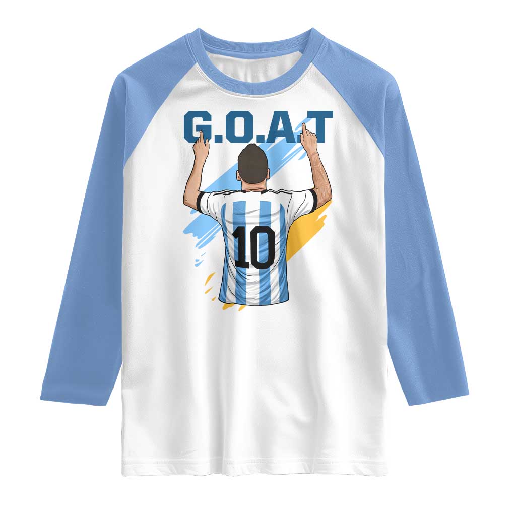 Legendary Number 10 Raglan Shirt Goat Of Soccer Gift For Fans TS12 White Carolina Blue Print Your Wear