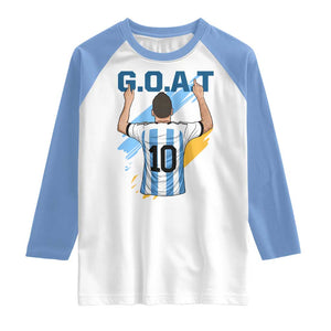Legendary Number 10 Raglan Shirt Goat Of Soccer Gift For Fans TS12 White Carolina Blue Print Your Wear