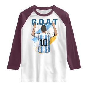 Legendary Number 10 Raglan Shirt Goat Of Soccer Gift For Fans TS12 White Maroon Print Your Wear