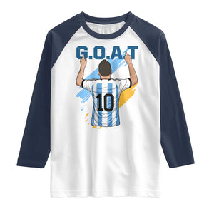 Legendary Number 10 Raglan Shirt Goat Of Soccer Gift For Fans TS12 White Navy Print Your Wear