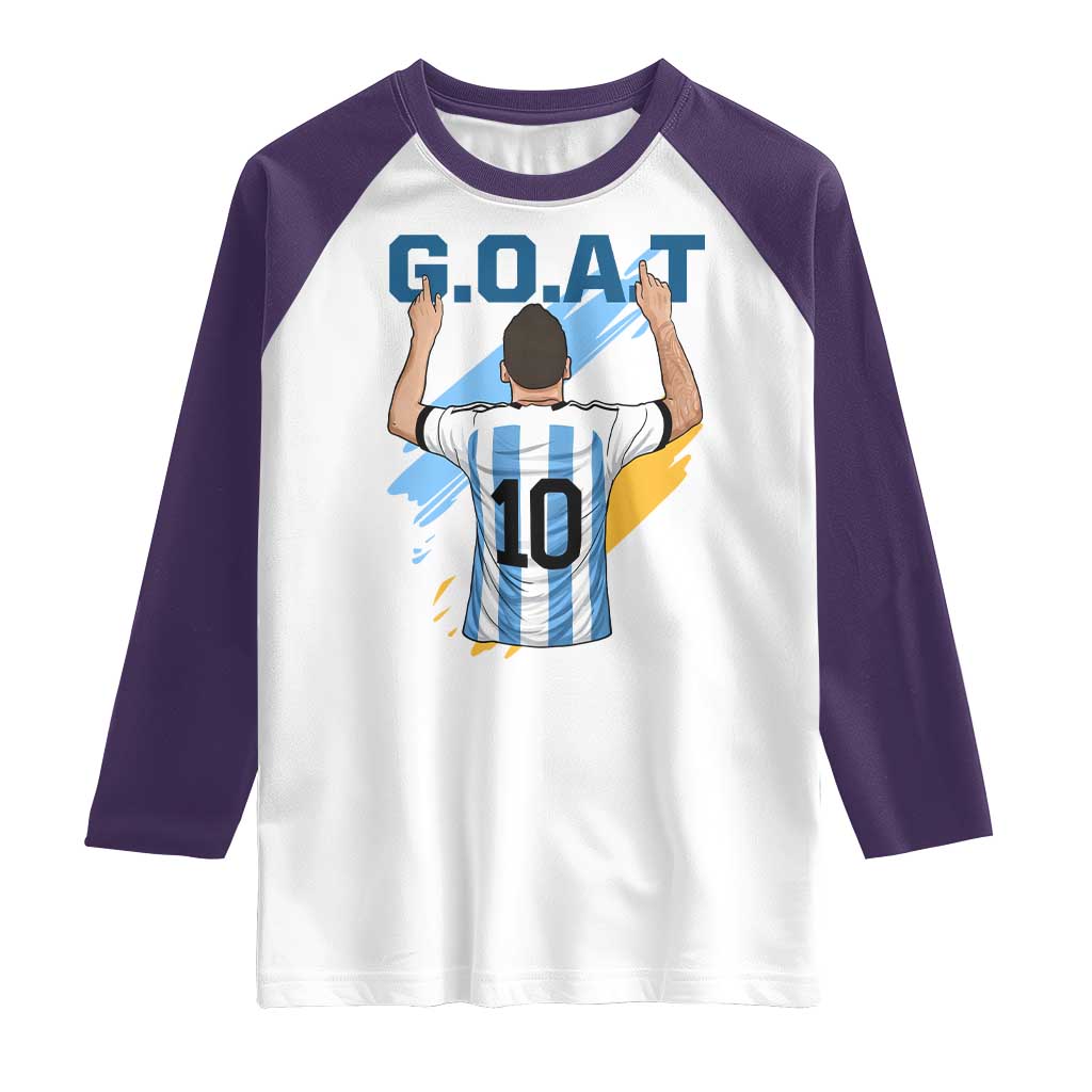Legendary Number 10 Raglan Shirt Goat Of Soccer Gift For Fans TS12 White Purple Print Your Wear