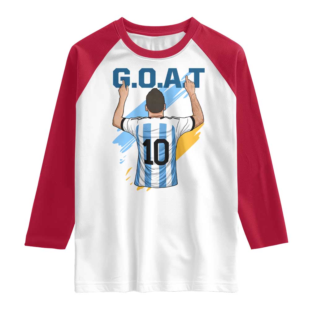 Legendary Number 10 Raglan Shirt Goat Of Soccer Gift For Fans TS12 White Red Print Your Wear